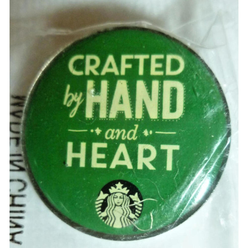 AUTHENTIC Starbucks Partner Pin "Crafted By Hand" OFFICIAL ISSUE Not a Replica